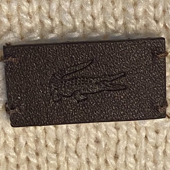 Lacoste Cream Colored Wool Blend Scarf - Picture 3 of 7